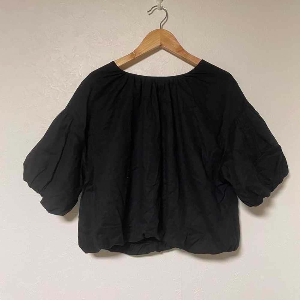 【TI】Puff Sleeve Blouse, Gather, Black, Frill, Bac… - image 8