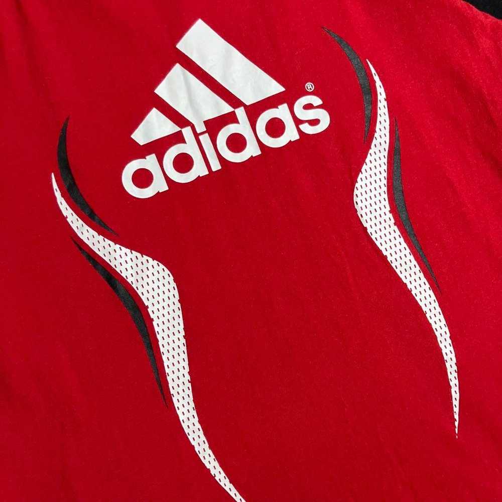 00s adidas Raglan T-shirt Red Performance Logo Y2K - image 5