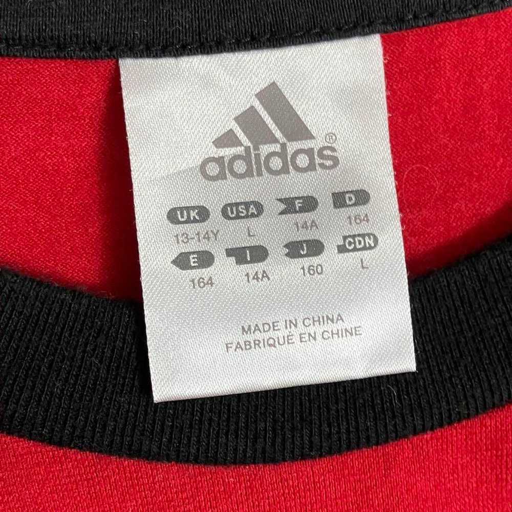 00s adidas Raglan T-shirt Red Performance Logo Y2K - image 6