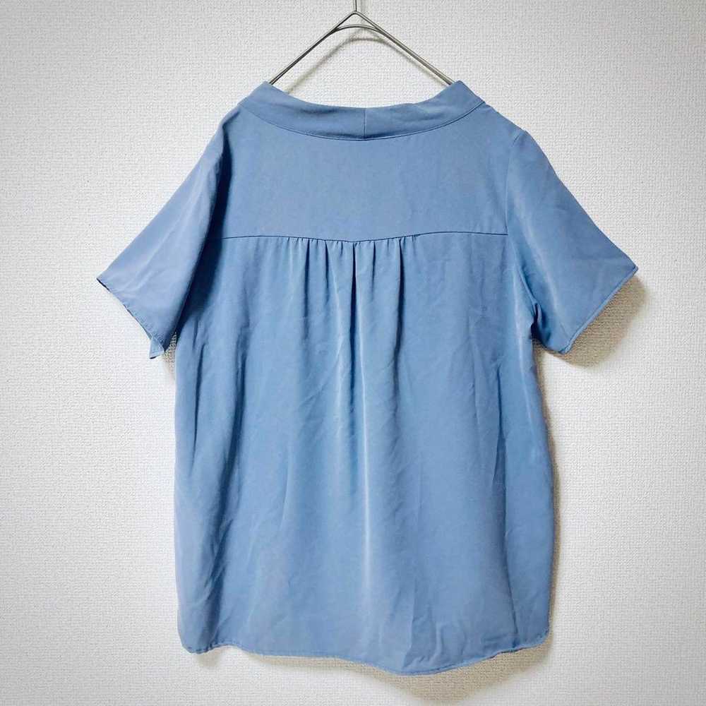 Tops (M) 38 Short sleeve Blue Chiffon Women's Vin… - image 2