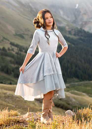 Joyfolie Audrah Petticoat Dress in Pebble