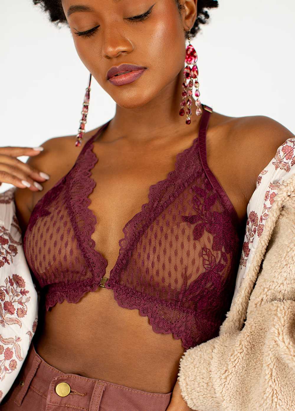 Joyfolie Svetlana Bralette in Plum - image 5