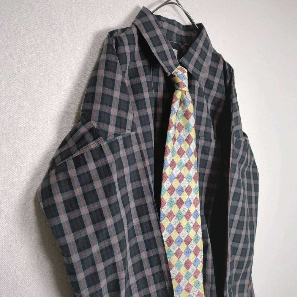 Necktie shirt, necktie set, check pattern, made i… - image 7