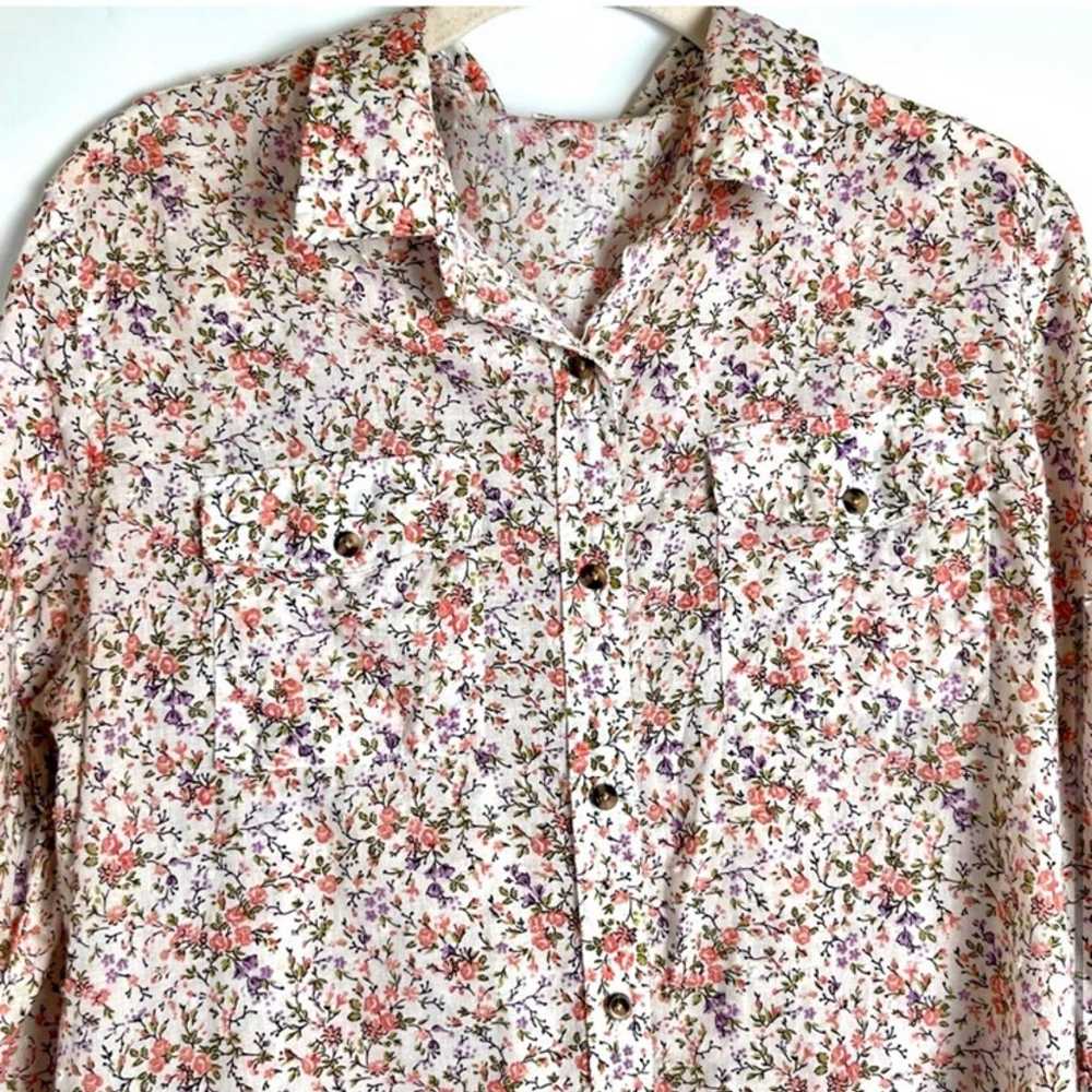 Eden & Olivia Floral Button Down Shirt Size Large… - image 3