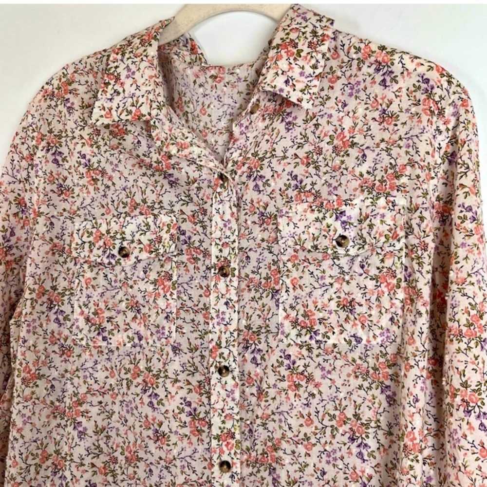 Eden & Olivia Floral Button Down Shirt Size Large… - image 4