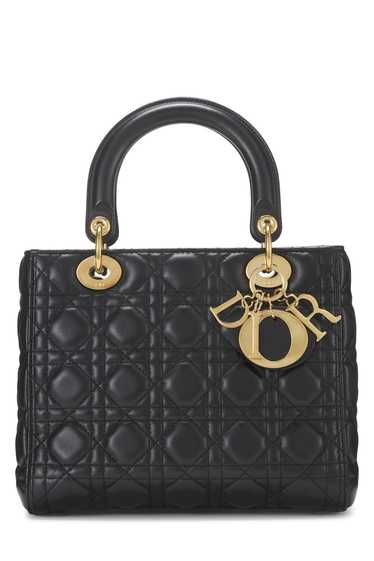 Black Cannage Quilted Lambskin Lady Dior Medium