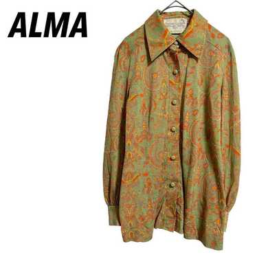 【Alma】Blouse Shirt Long Sleeve Showa Retro Unique… - image 1