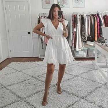 Abercrombie And Fitch White Ruffle Mini Dress - image 1