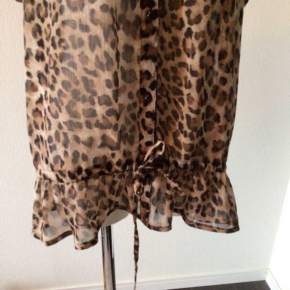 y2k Grunge Fairy Leopard Print Frill Blouse NANA … - image 4