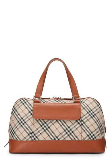 Orange Jacquard Check Dome Handbag