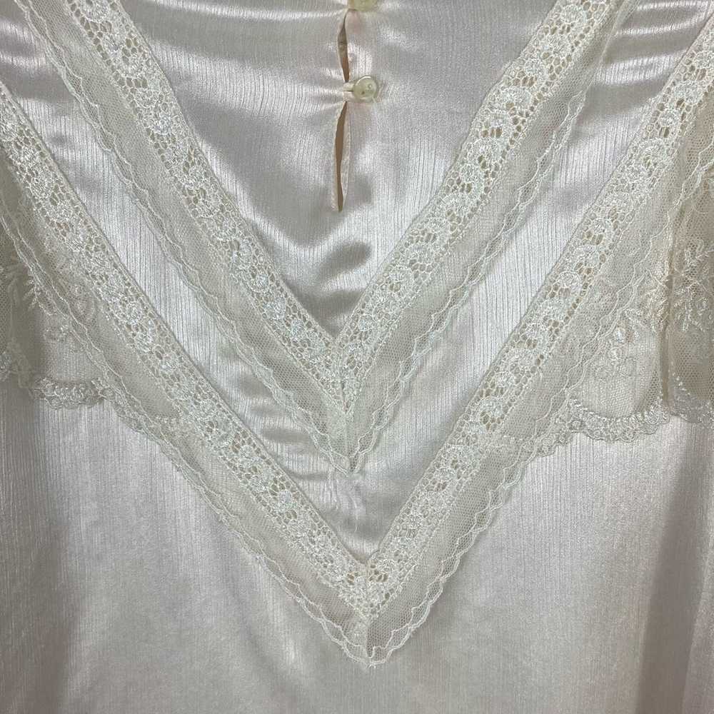 SONYA RATAY Top 14 Vintage Satin Ivory Lace Croch… - image 6