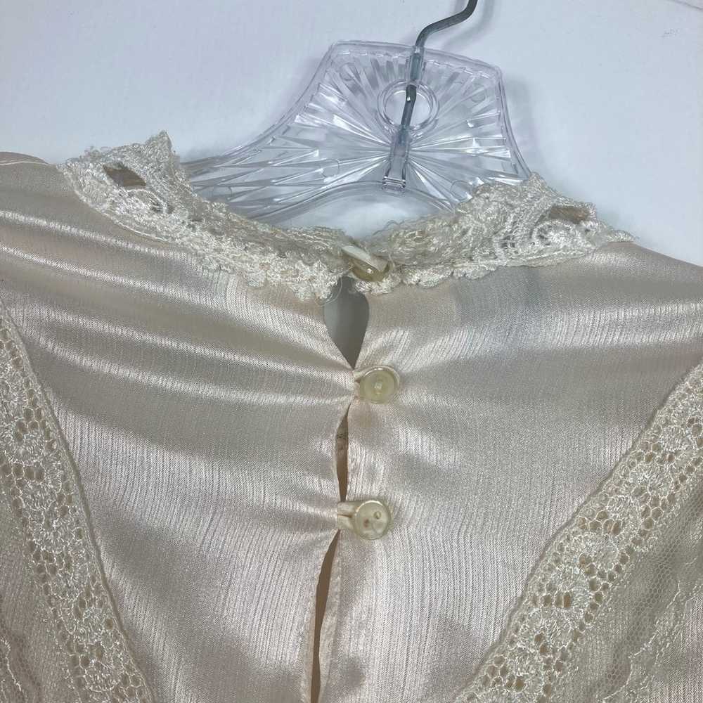 SONYA RATAY Top 14 Vintage Satin Ivory Lace Croch… - image 7