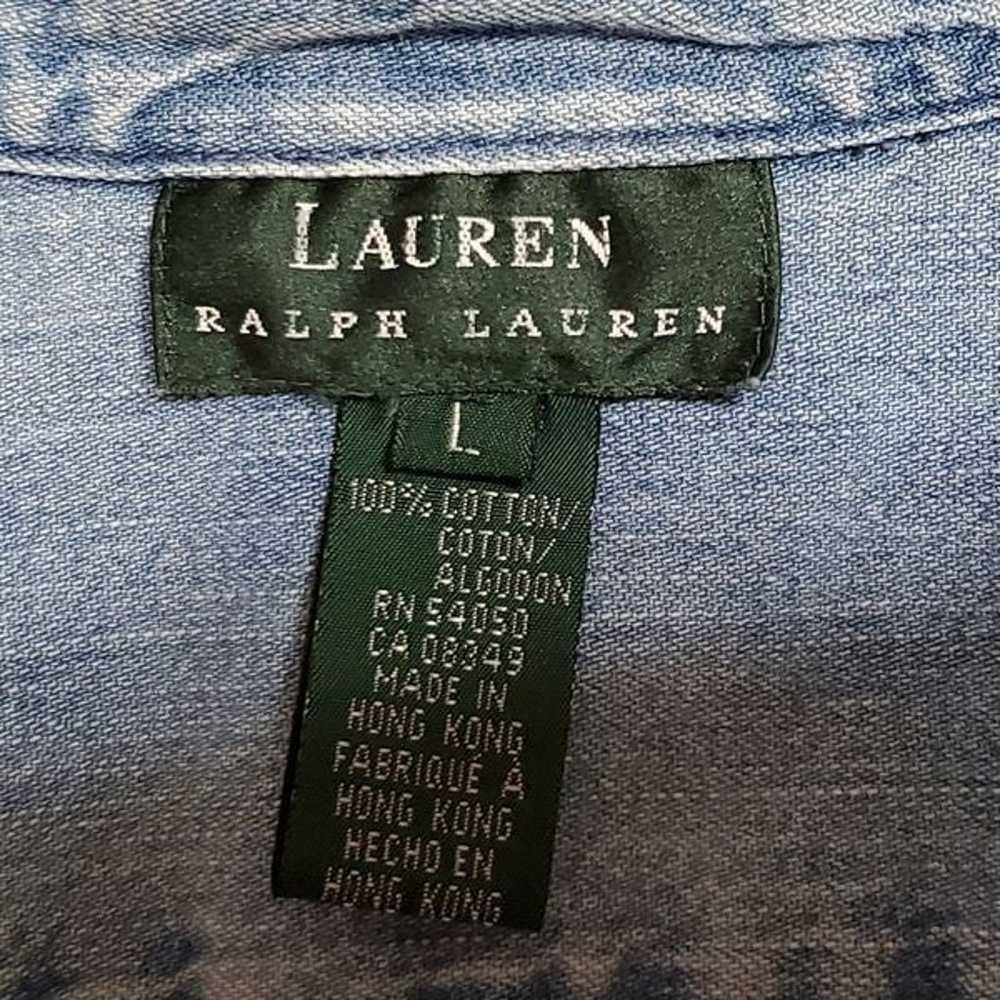 Vintage 1990s Lauren Ralph Lauren Chambray Stone … - image 12