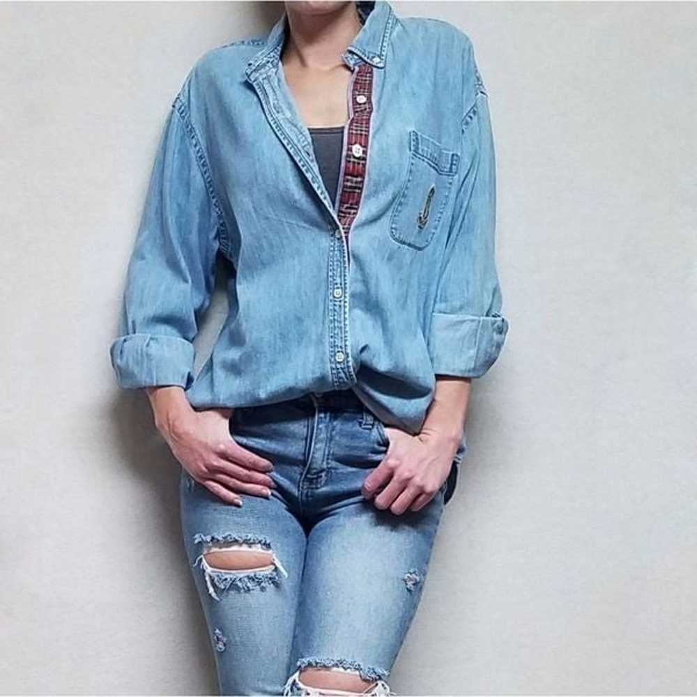 Vintage 1990s Lauren Ralph Lauren Chambray Stone … - image 2