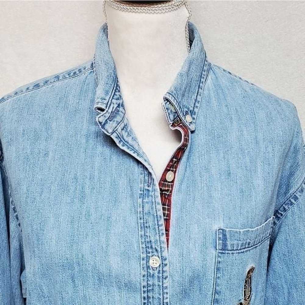 Vintage 1990s Lauren Ralph Lauren Chambray Stone … - image 5