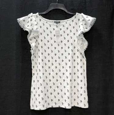 NWT Wmns Ann Taylor White & Black Leaf Pattern Sho