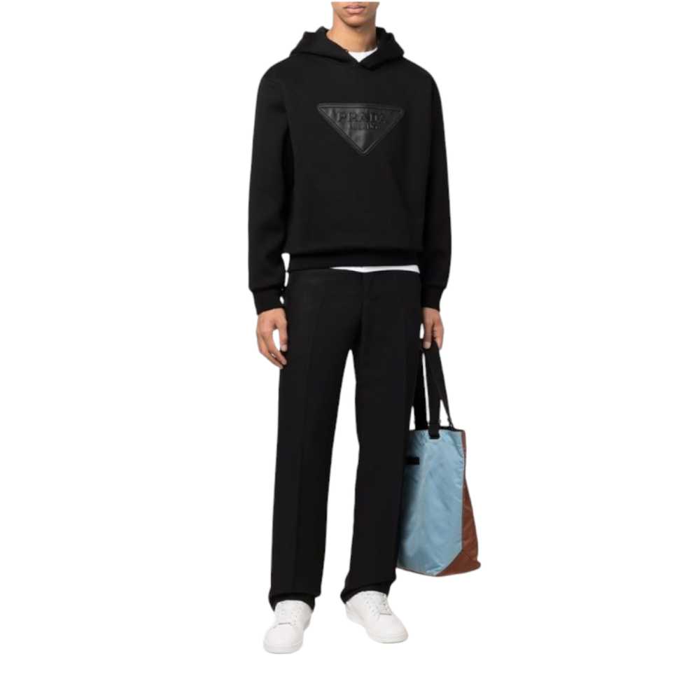 Product Details Prada Black Logo Patch Hoodie - image 10