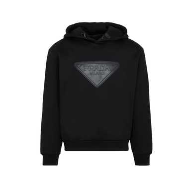 Product Details Prada Black Logo Patch Hoodie - image 1