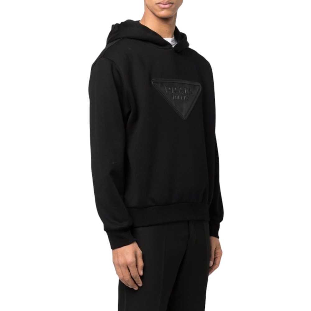 Product Details Prada Black Logo Patch Hoodie - image 2