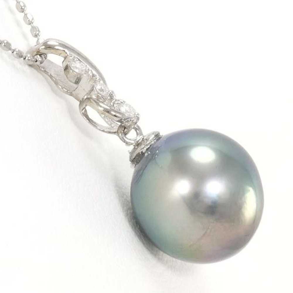 Other Other K18 White Gold Pearl Necklace 45cm Me… - image 2