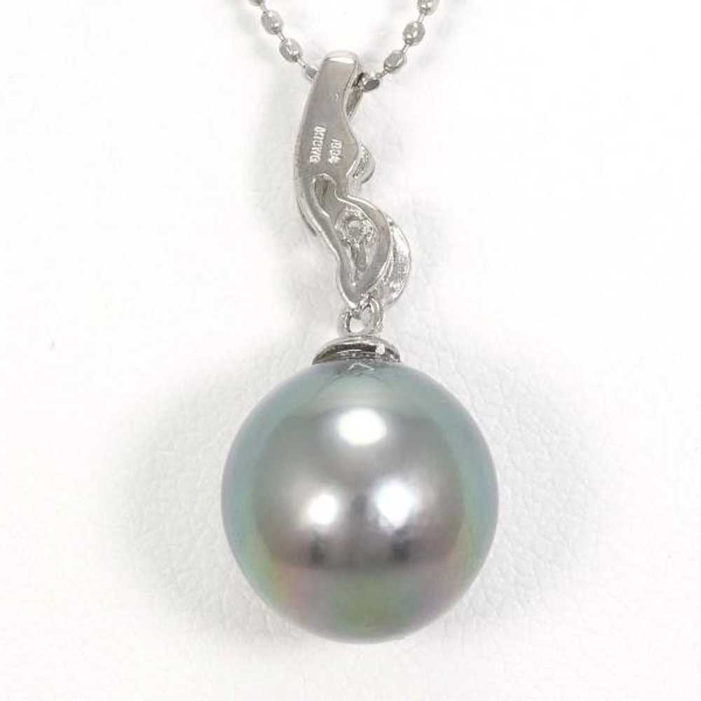 Other Other K18 White Gold Pearl Necklace 45cm Me… - image 4