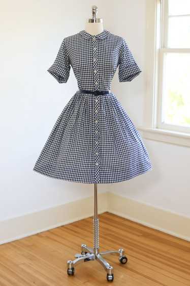 Vintage 1950s to 1960s Dress - PERT Blue Gingham P