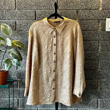 90s Y2K Vintage Gold Button Down by Maggie Barnes