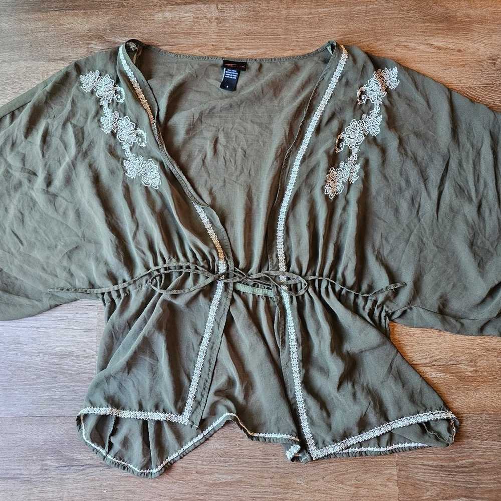 Vintage Y2K Early 2000s Torrid 2X Sheer Kimono fr… - image 2