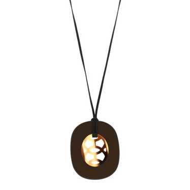 HERMES Lacquered Buffalo Horn Lift Necklace GM