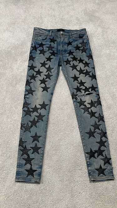 Amiri Amiri Chemist Black Leather Star Skinny Jean