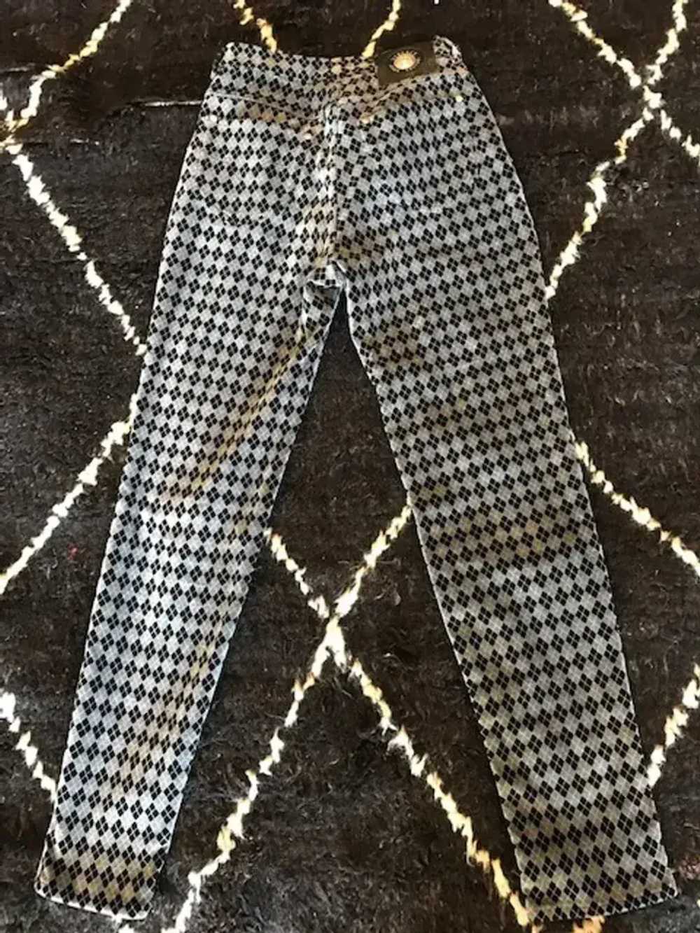 Versace Jeans Couture 90s argyle cotton velvet pa… - image 2