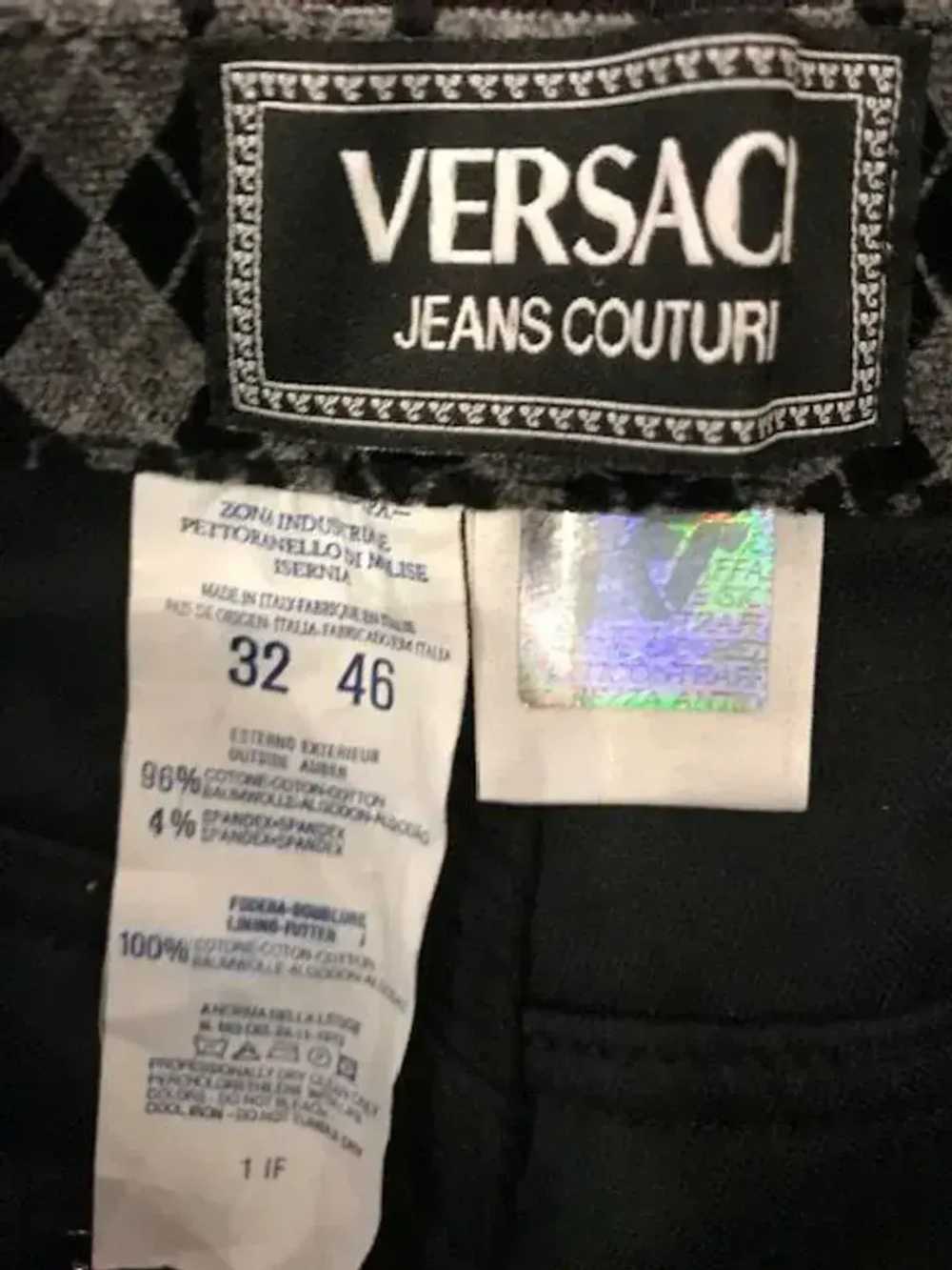 Versace Jeans Couture 90s argyle cotton velvet pa… - image 3