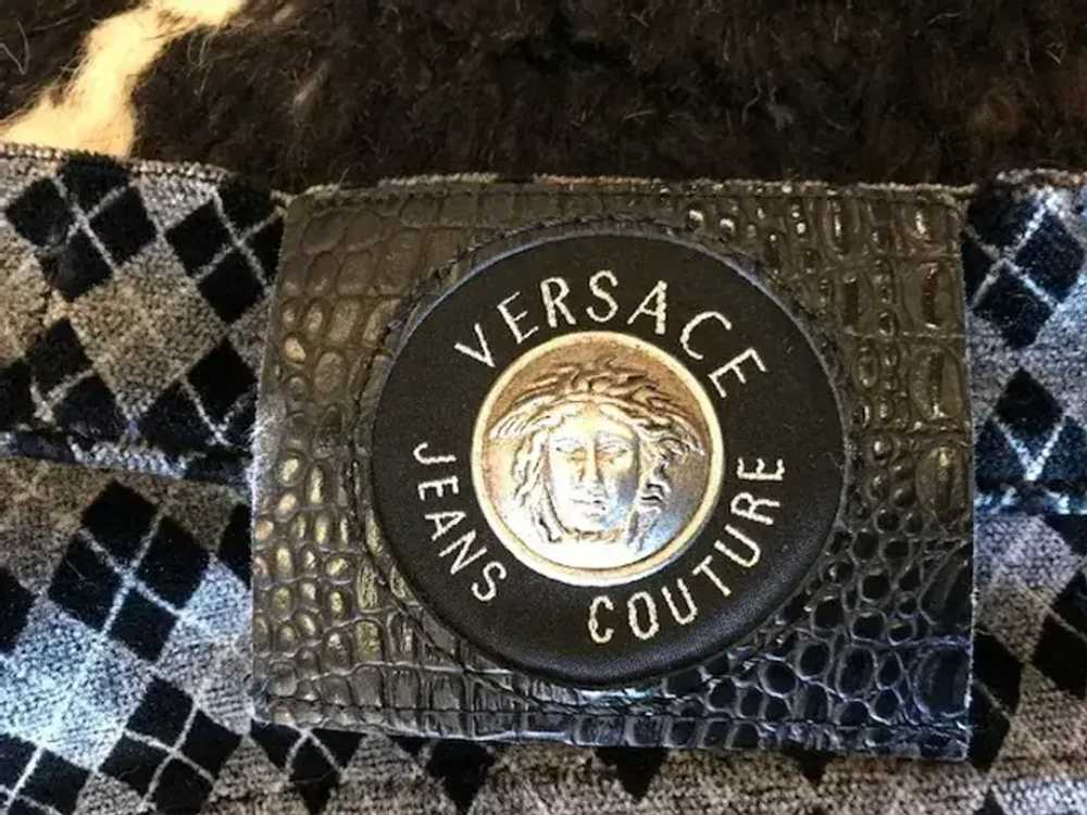 Versace Jeans Couture 90s argyle cotton velvet pa… - image 6