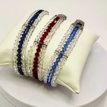 Vintage Three rows Crystals by Swarovski Bracelet - image 1