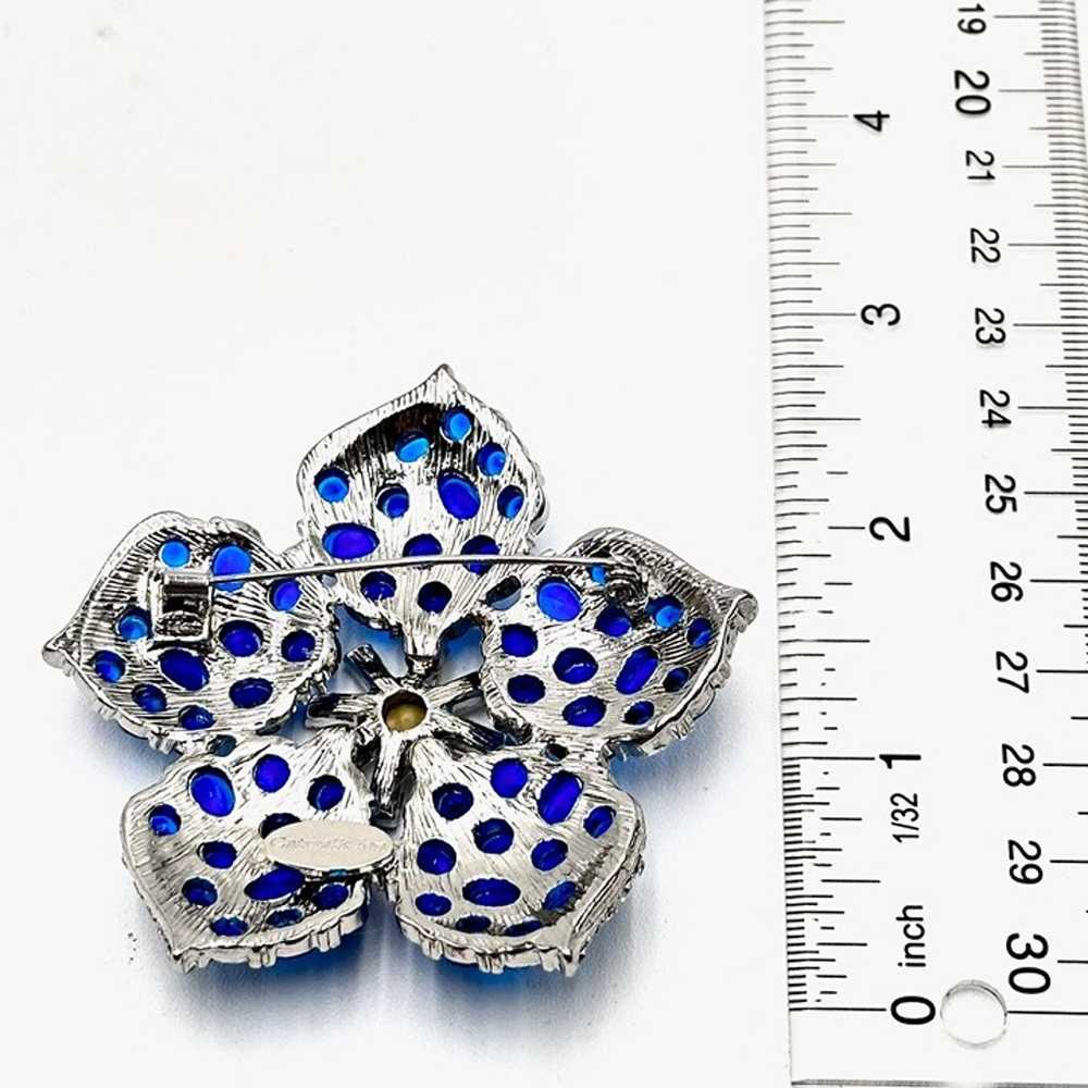 Catwalk Jon Blue Glass Rhinestone Silver Tone 3 D… - image 3