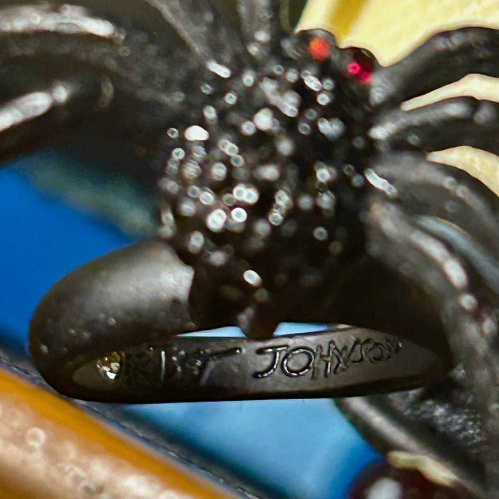 Vintage - Betsey Johnson Black Matte Spider Ring … - image 6