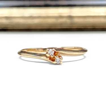 10k Solid Yellow Gold Genuine Diamond Petite Esta… - image 1