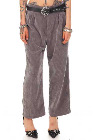 Vintage Y2K Cloudy Grey Corduroy Pleated Pants - M