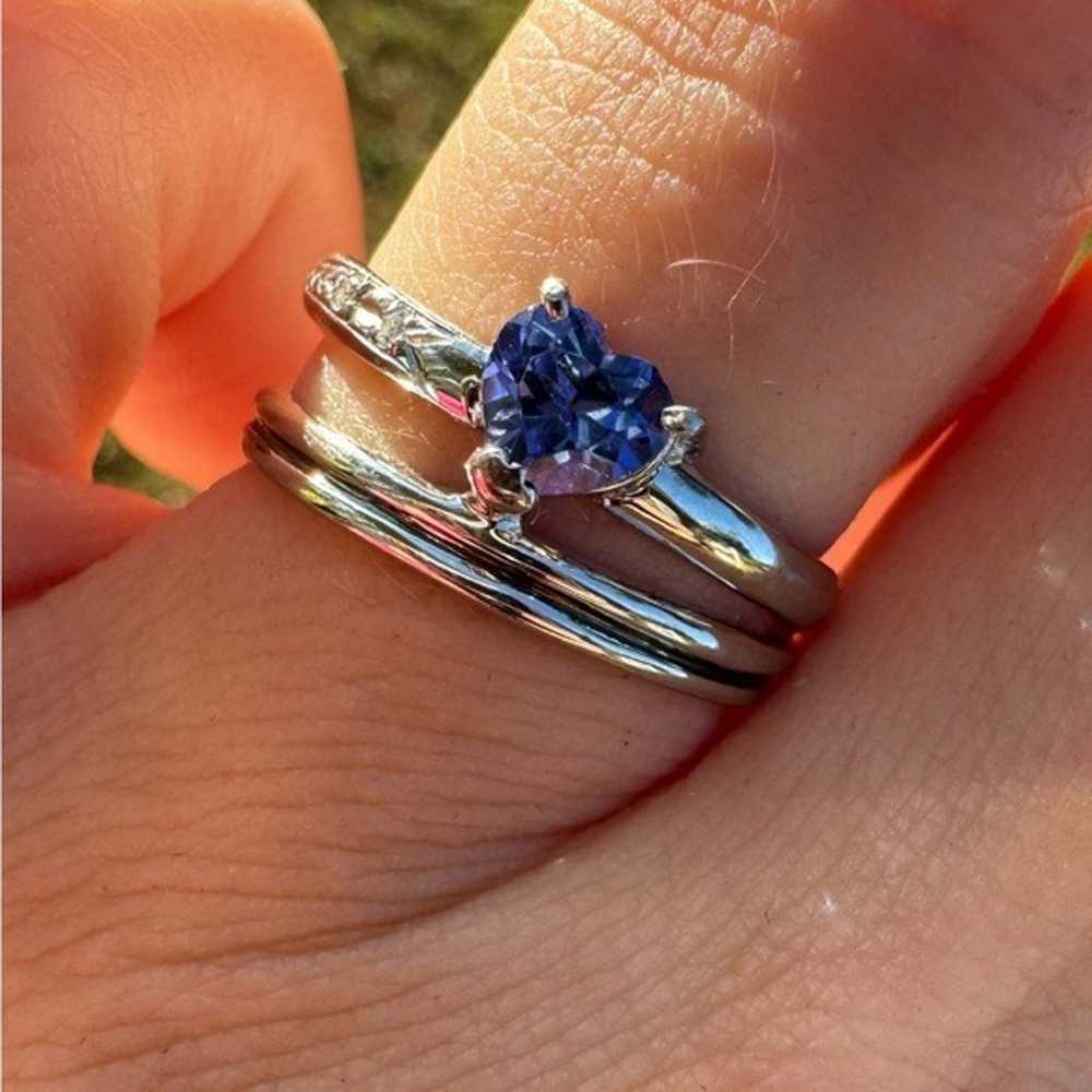 High end vintage solid platinum genuine tanzanite… - image 5