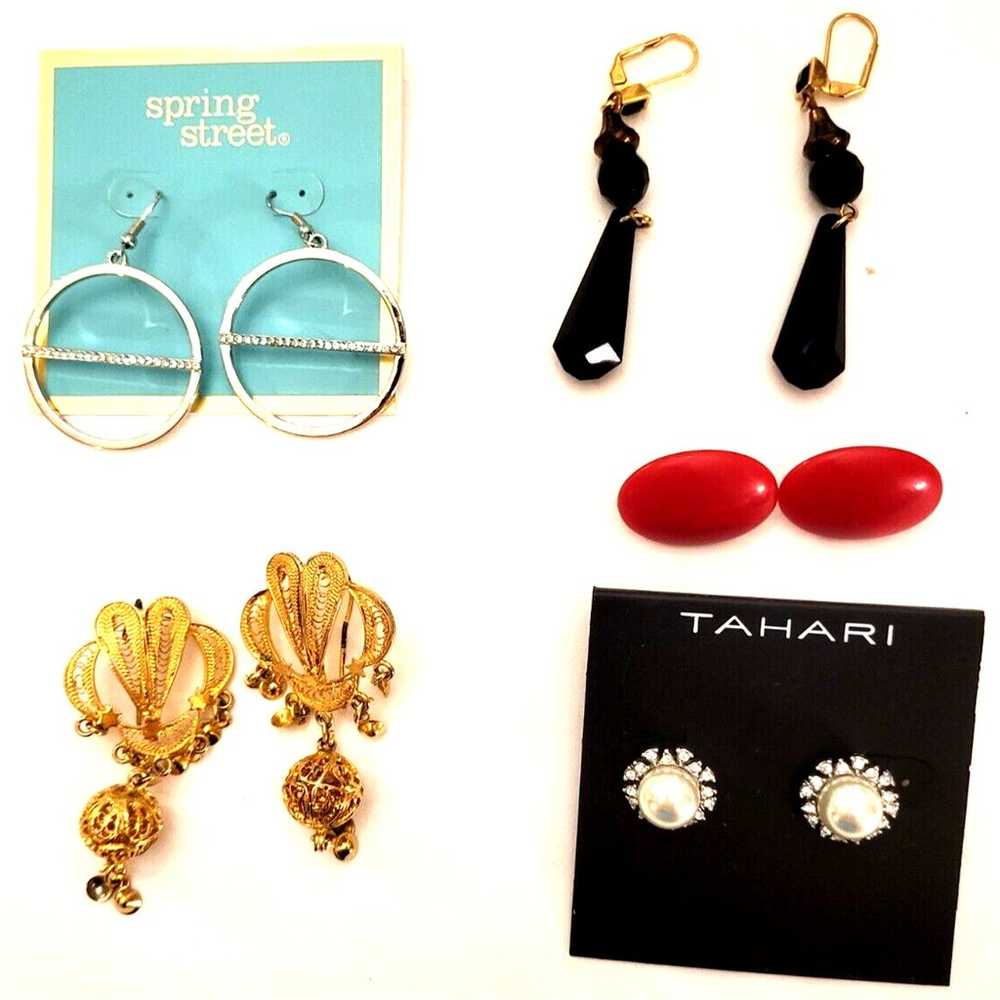 Pierced Earrings Mixed Lot 5 Pairs Bold Sleek Sex… - image 7