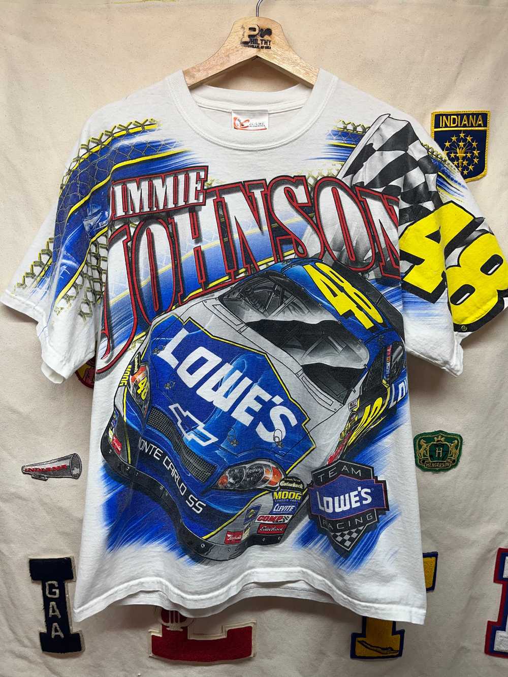 Vintage Jimmy Johnson NASCAR Lowes All Over Print… - image 1