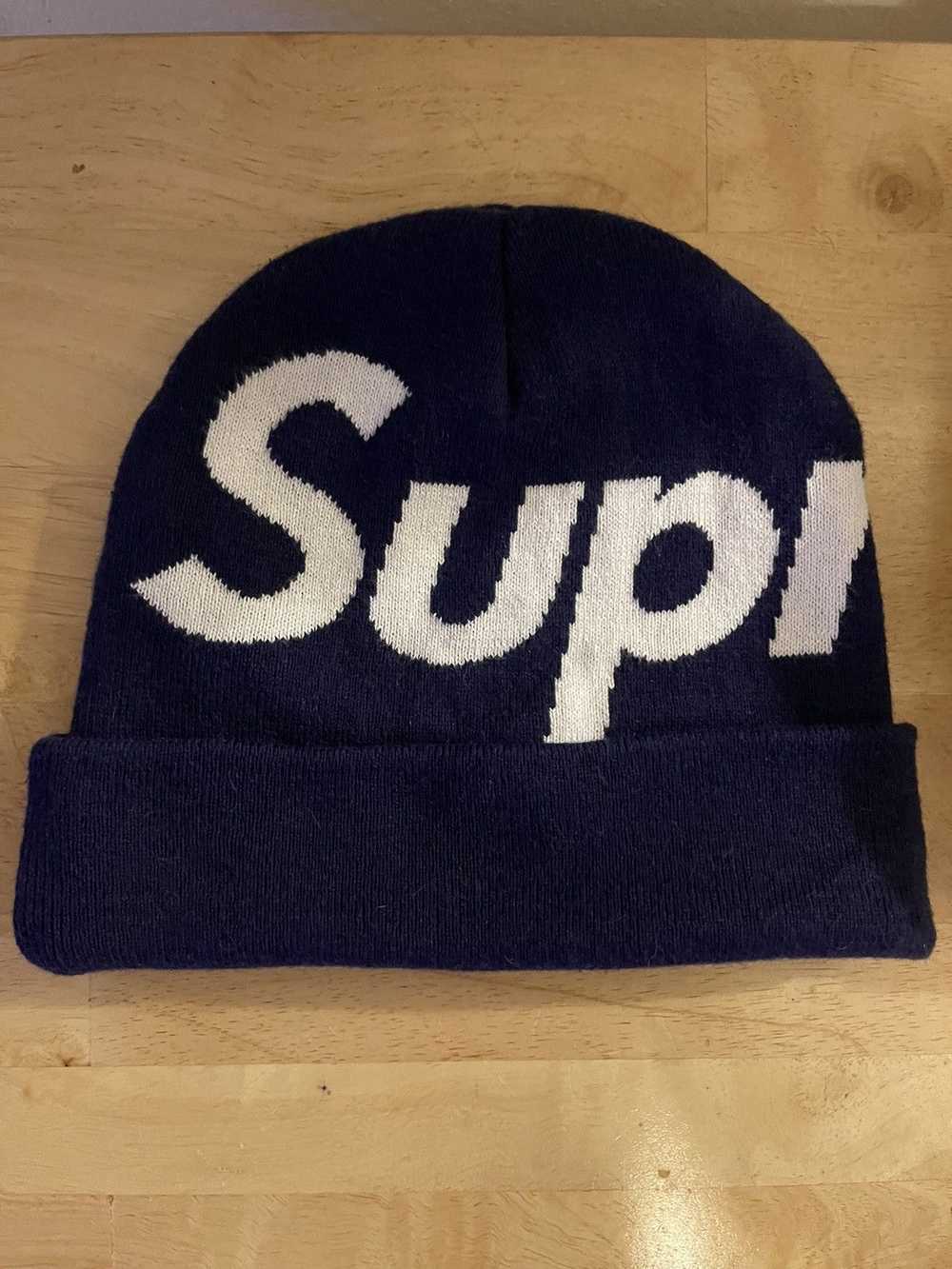 Supreme Supreme Big Logo Beanie FW23 Navy - image 1