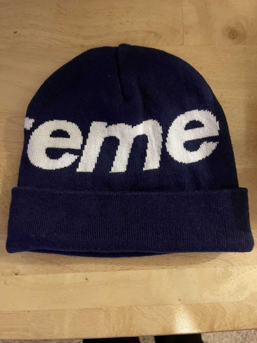 Supreme Supreme Big Logo Beanie FW23 Navy - image 2