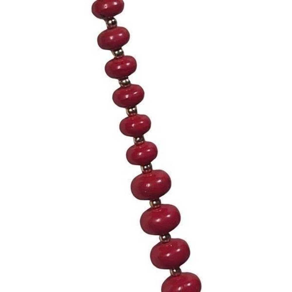 1980s Cherry Red Graduated Beaded Retro Vintage N… - image 6