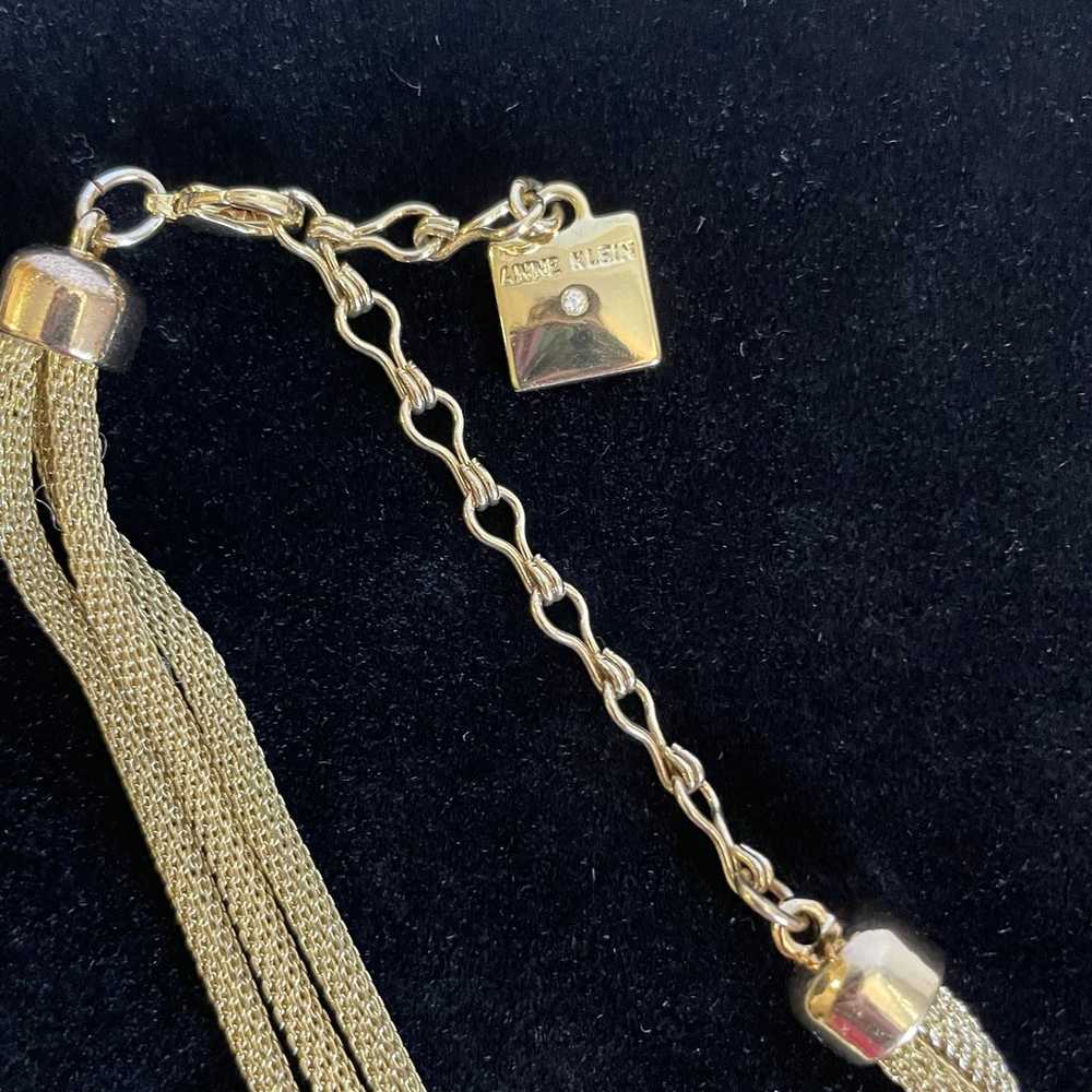 Vintage Anne Klein Gold Tone 3 Strand Mesh Neckla… - image 7