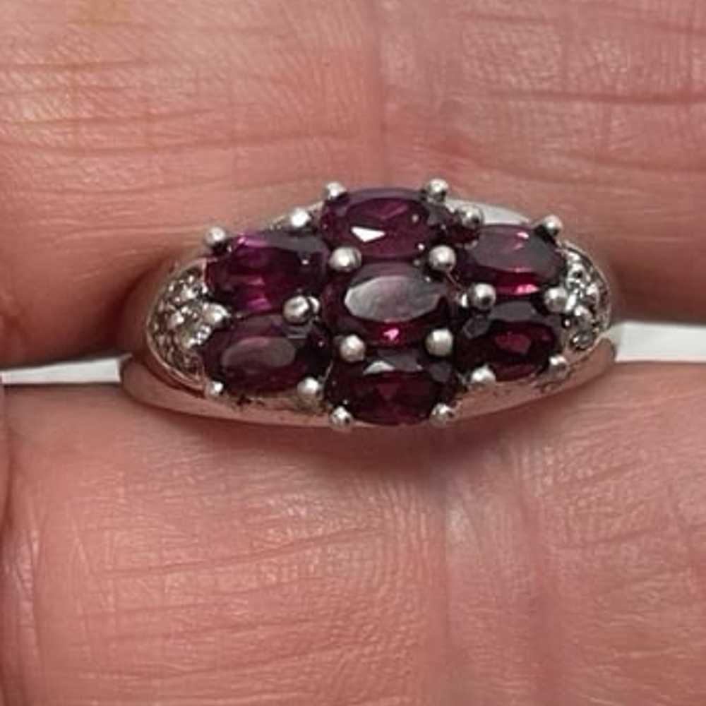 Vintage Garnet Sterling Silver Ring. - image 2