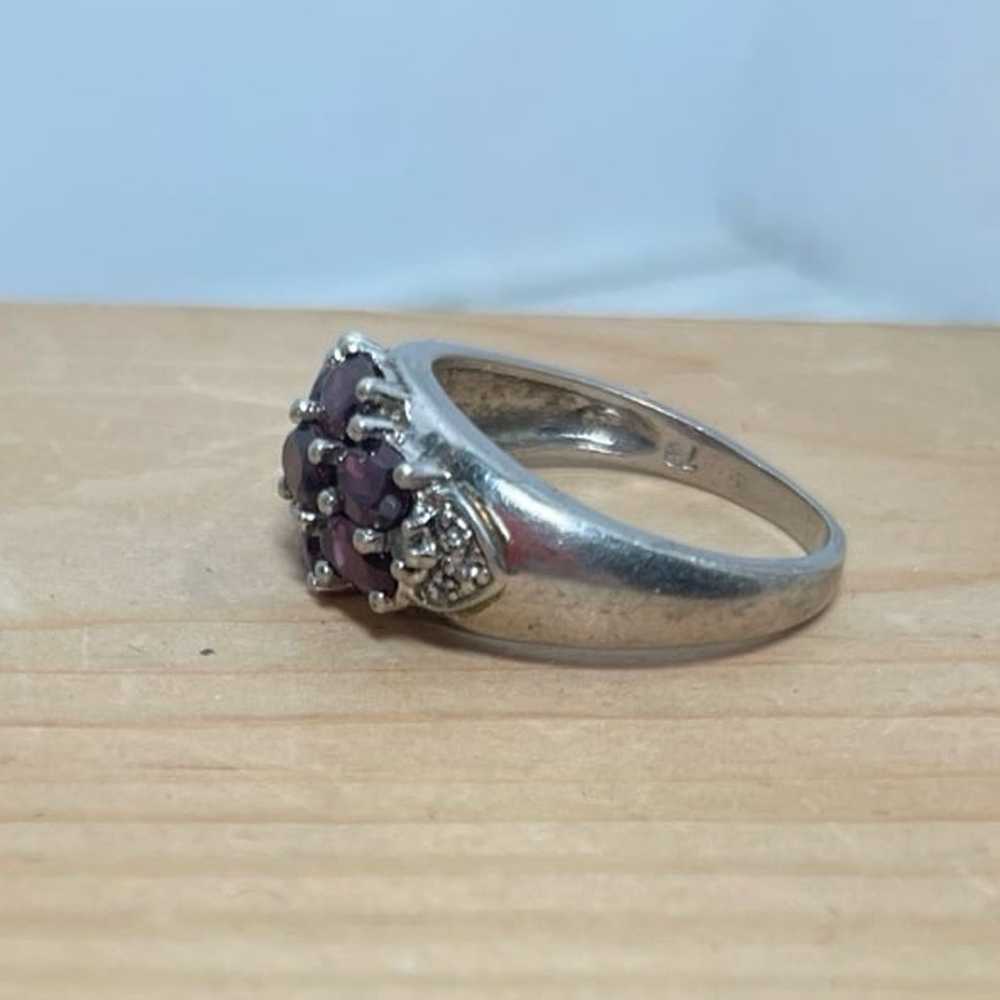 Vintage Garnet Sterling Silver Ring. - image 3