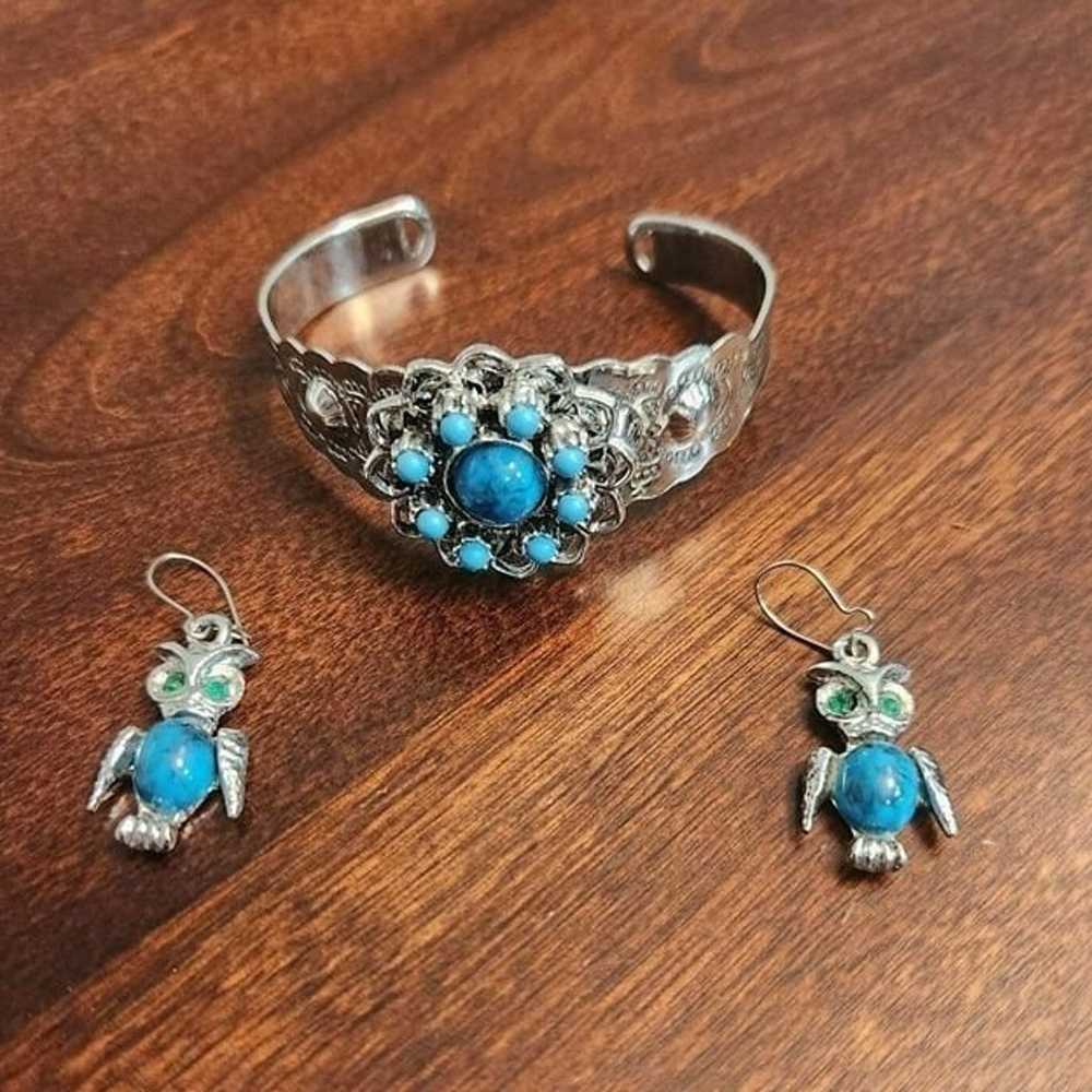 Vintage Faux Silver and Turquoise Jewelry - image 1