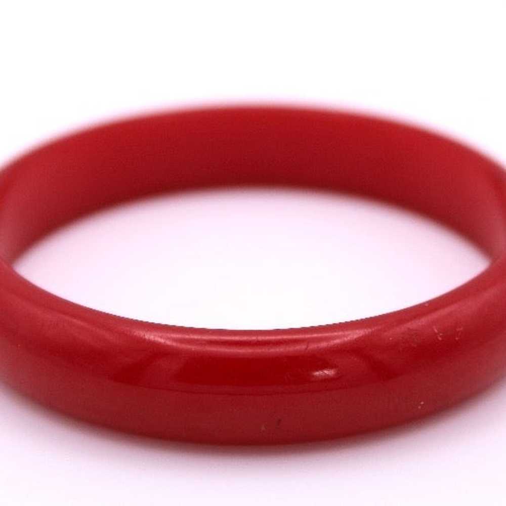 Vintage genuine cherry red bakelite bangle bracel… - image 1