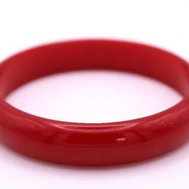 Vintage genuine cherry red bakelite bangle bracel… - image 1